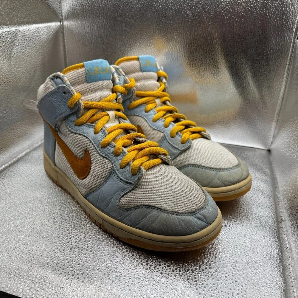 Size 10 Nike Dunk Shima 3 Blue Gray Mesh Mens‎ Lace-Up Sneakers 305287-171